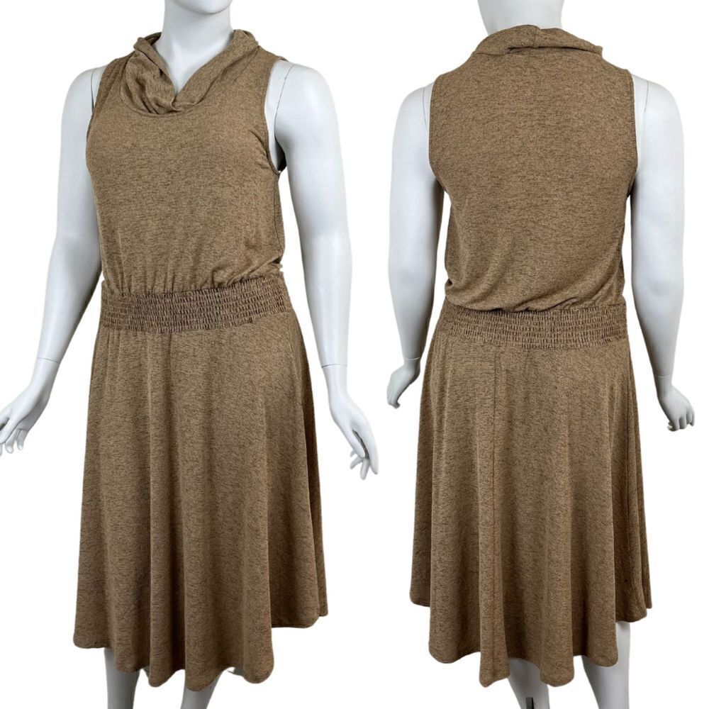Soft Surroundings Womens Size L Tall Kerry Cowl Neck Swing Midi Pullover Dress